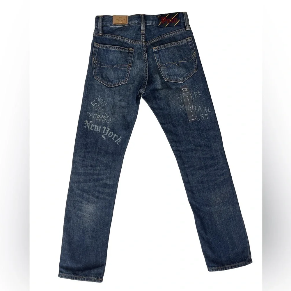 NEW! Polo Ralph Lauren Tynan Sullivan Slim Graffiti Patch Jeans BOYS 8